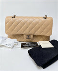 CHANEL - Medium Classic 10” - Beige Caviar (SHW)