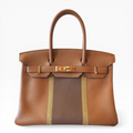 **Limited Edition**  Hermés Birkin 30 - Gold & Marron d'Inde Clemence and Ficelle Lizard Club | Permabrass Hardware St.P