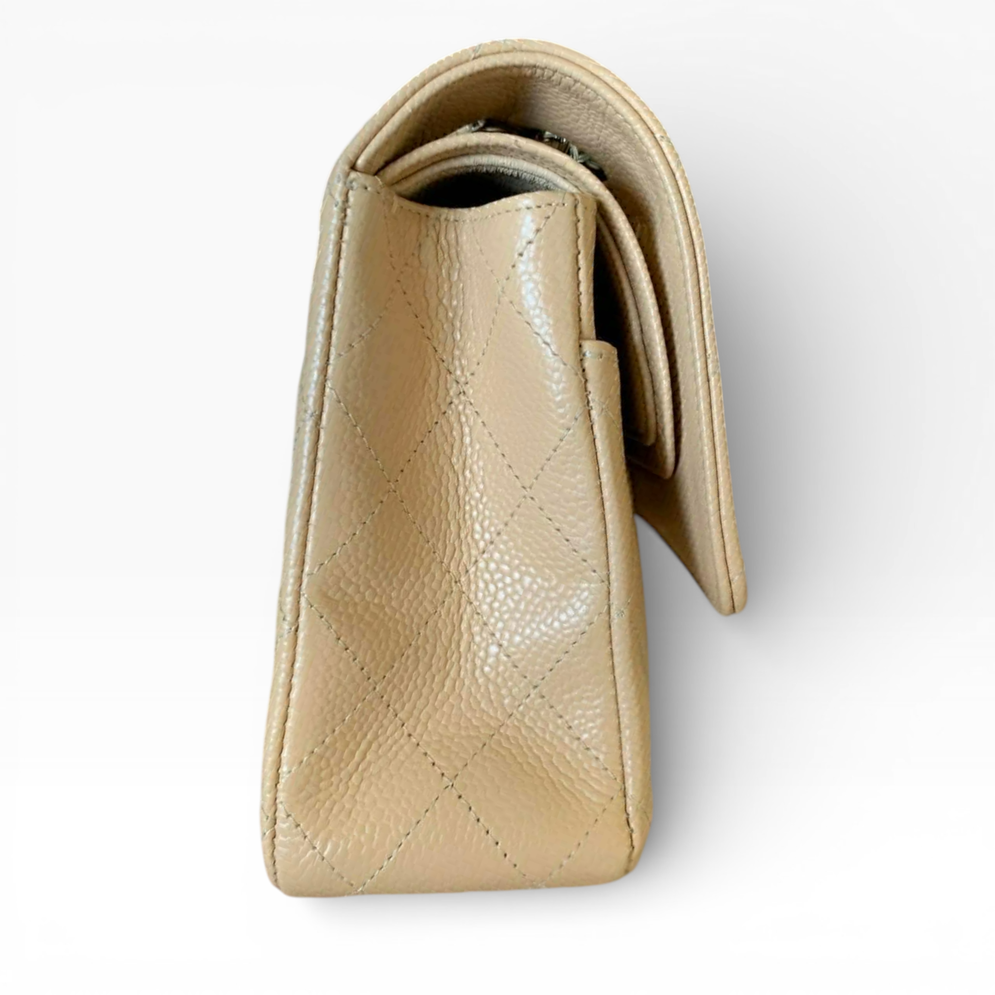 Chanel Medium Classic 10” - Beige Caviar (SHW)