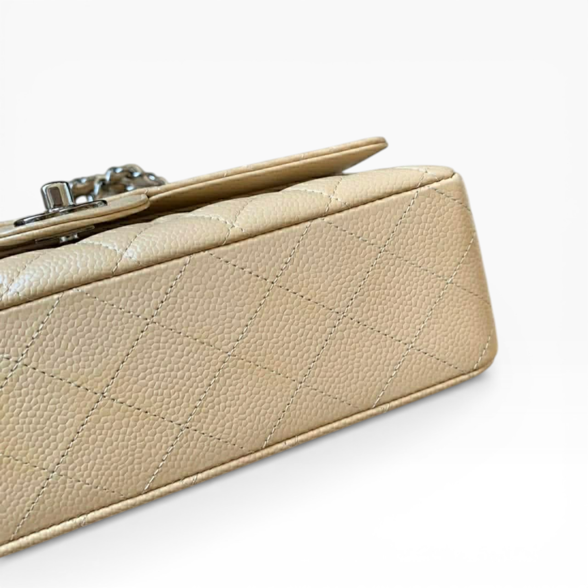 Chanel Medium Classic 10” - Beige Caviar (SHW)