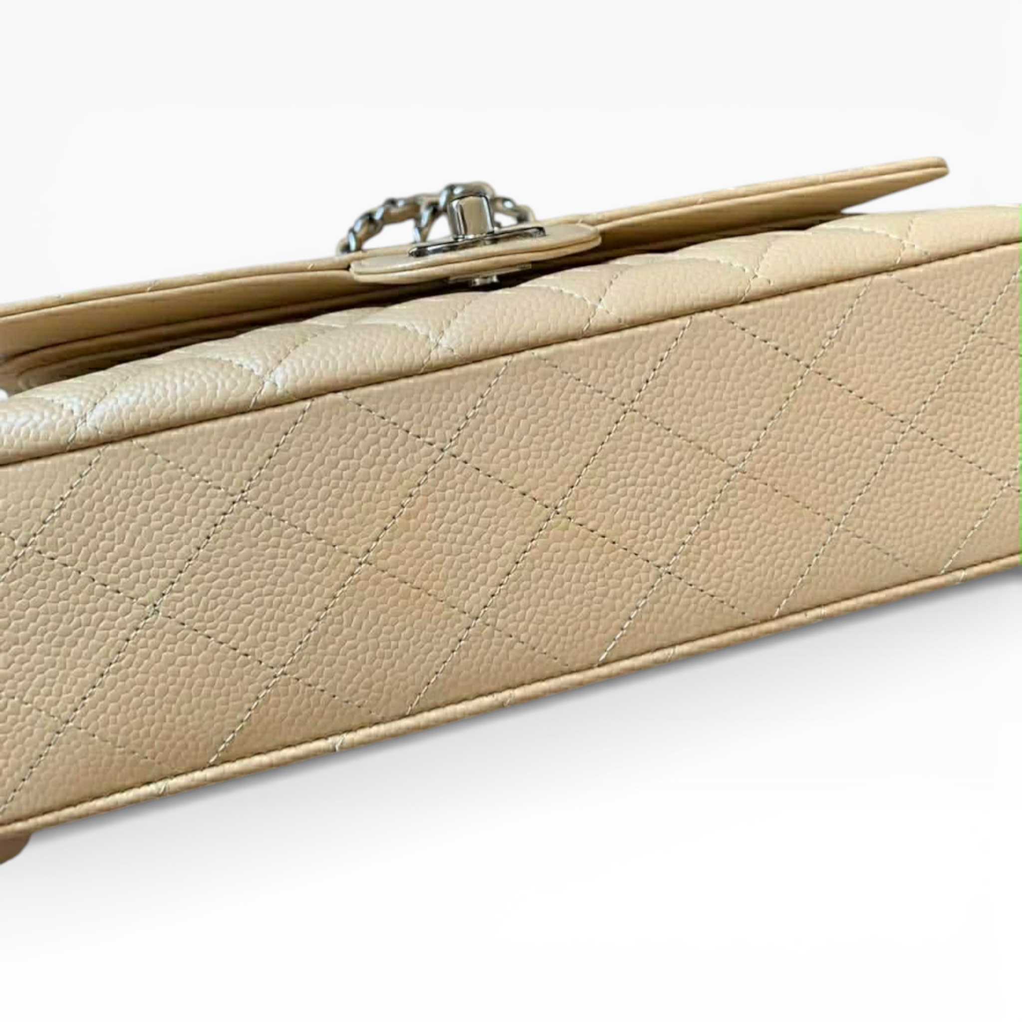 Chanel Medium Classic 10” - Beige Caviar (SHW)
