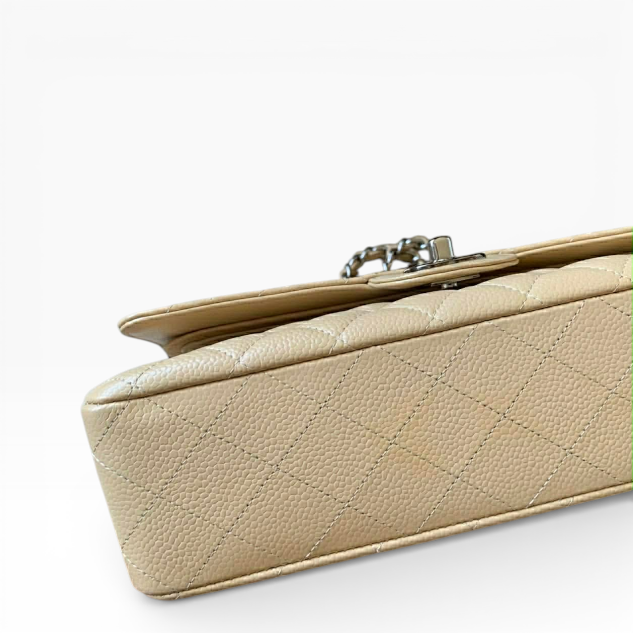 Chanel Medium Classic 10” - Beige Caviar (SHW)
