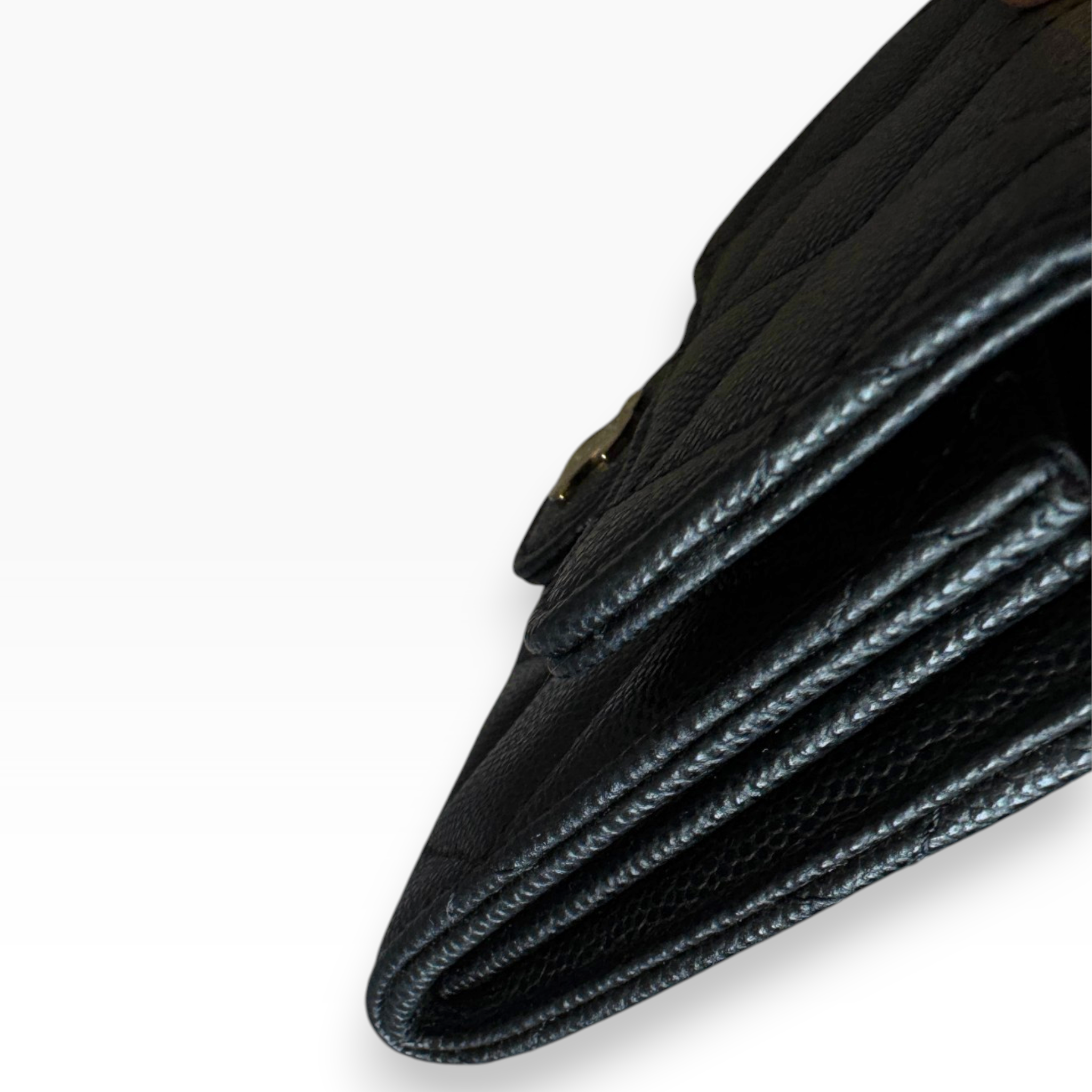 CHANEL - Card Holder with Chain | Black Caviar Leather Flap (GHW)