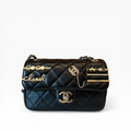 NEW CHANEL - 8.5" Matelasse Hairpin Shoulder Black Microchip