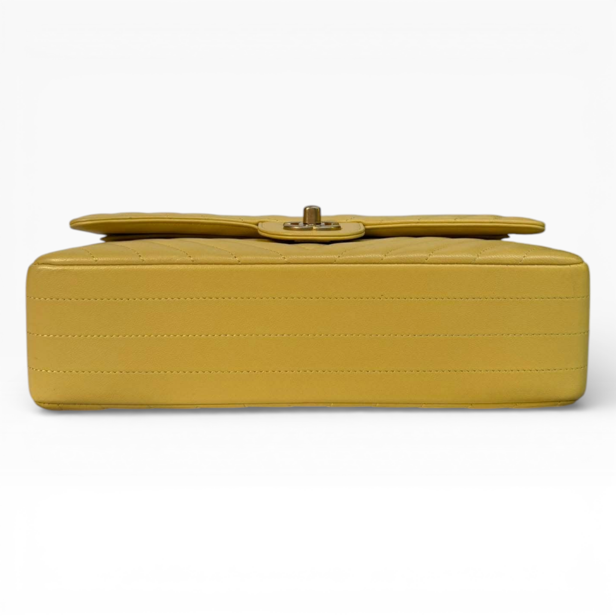 Chanel Chevron Medium Classic 10” - Yellow Chevron (GHW)