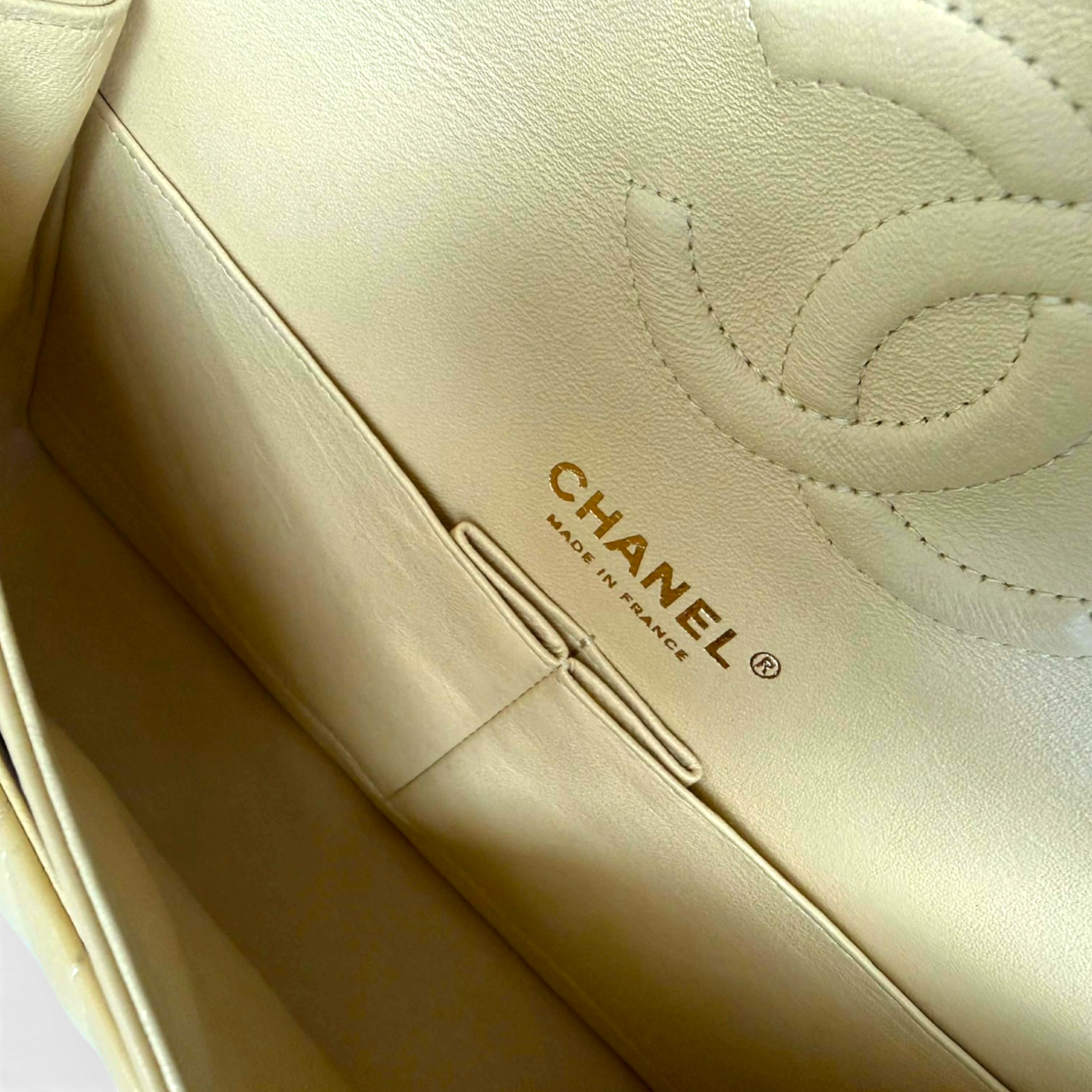 Chanel Chevron Medium Classic 10” - Yellow Chevron (GHW)