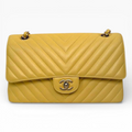 Chanel Chevron Medium Classic 10” - Yellow Chevron (GHW)