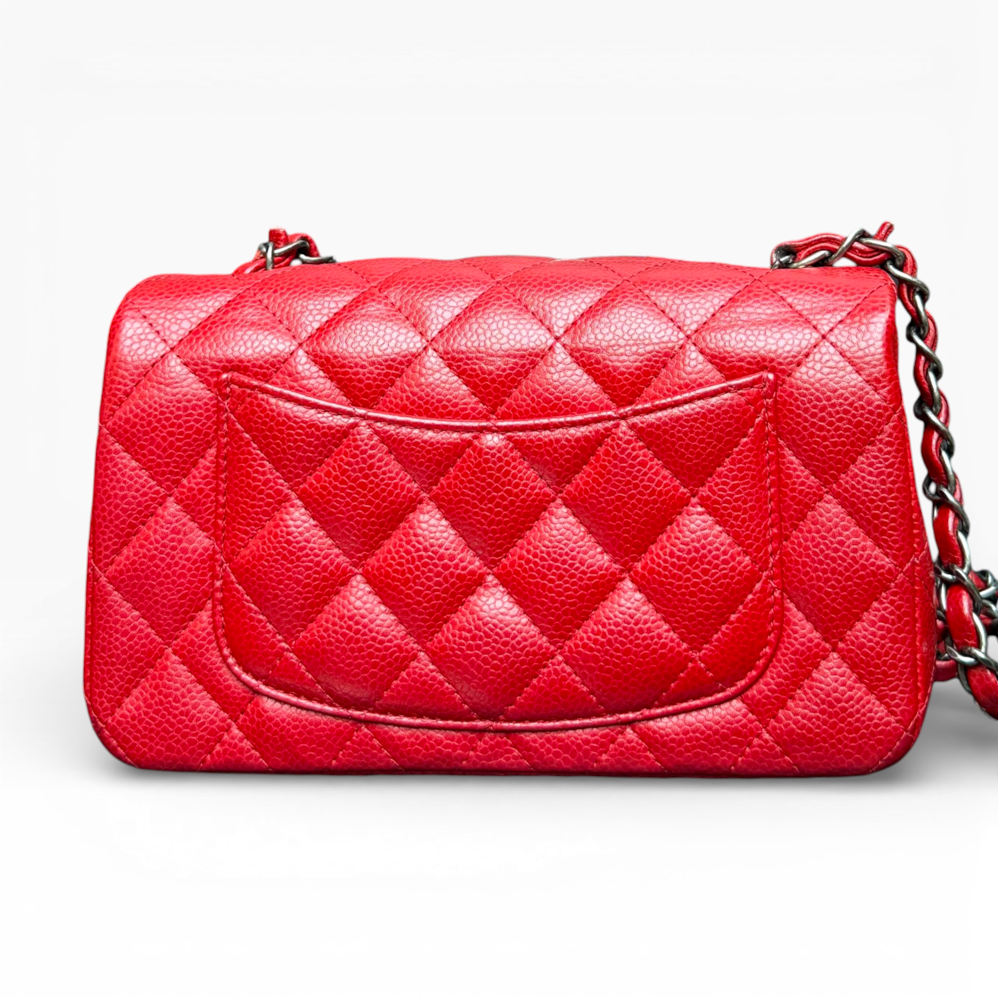 Chanel Classic Mini 8" - Red Caviar (RHW)