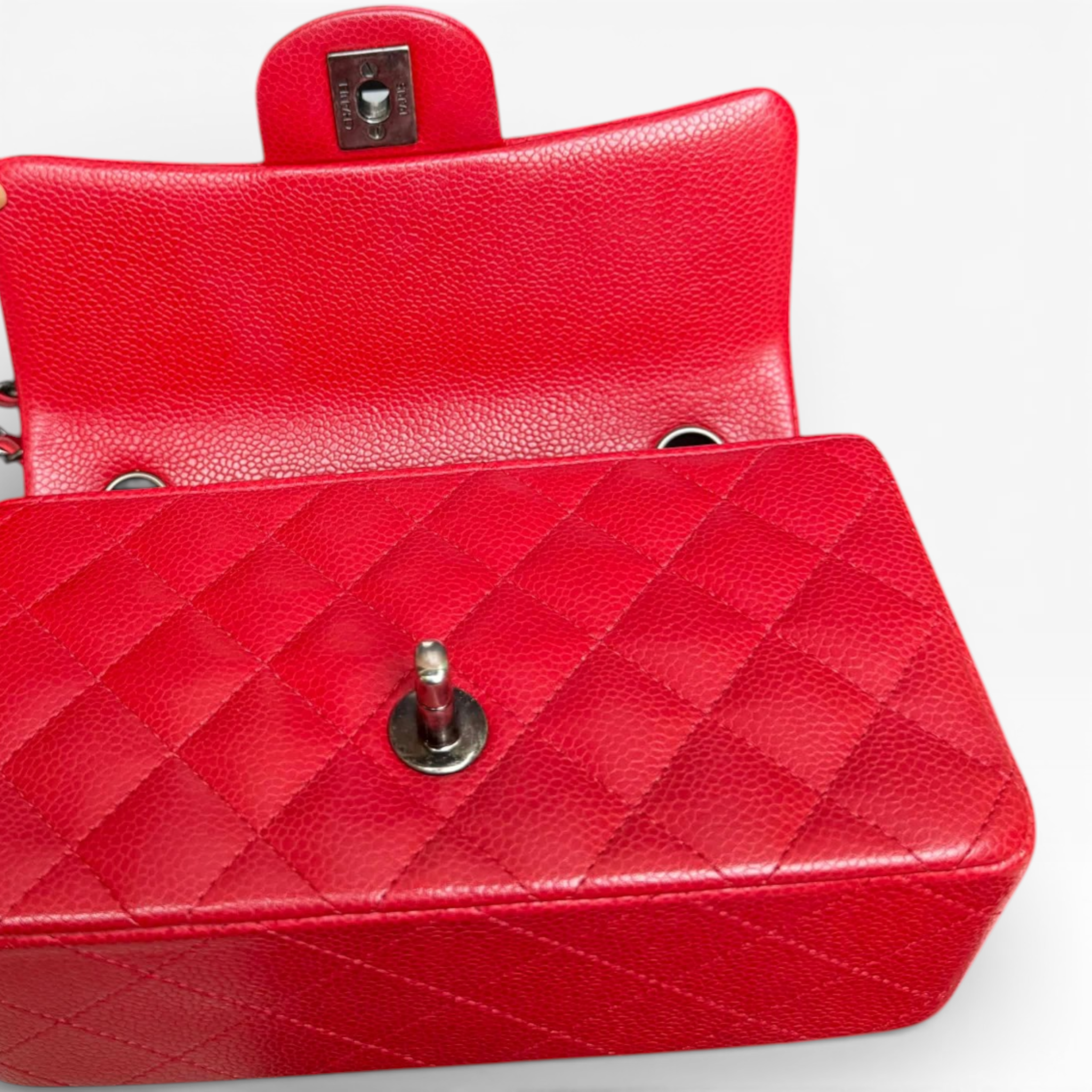 Chanel Classic Mini 8" - Red Caviar (RHW)