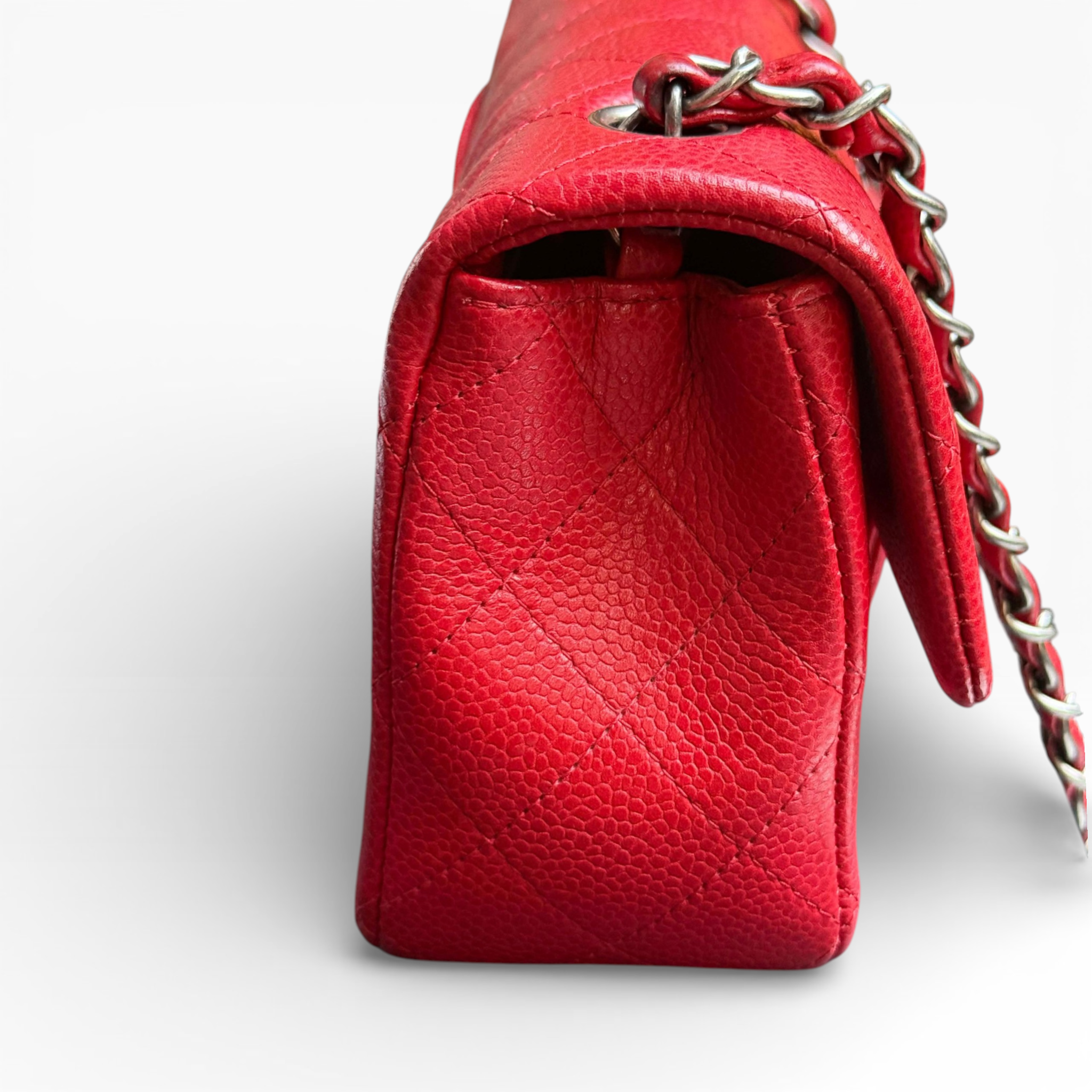 Chanel Classic Mini 8" - Red Caviar (RHW)