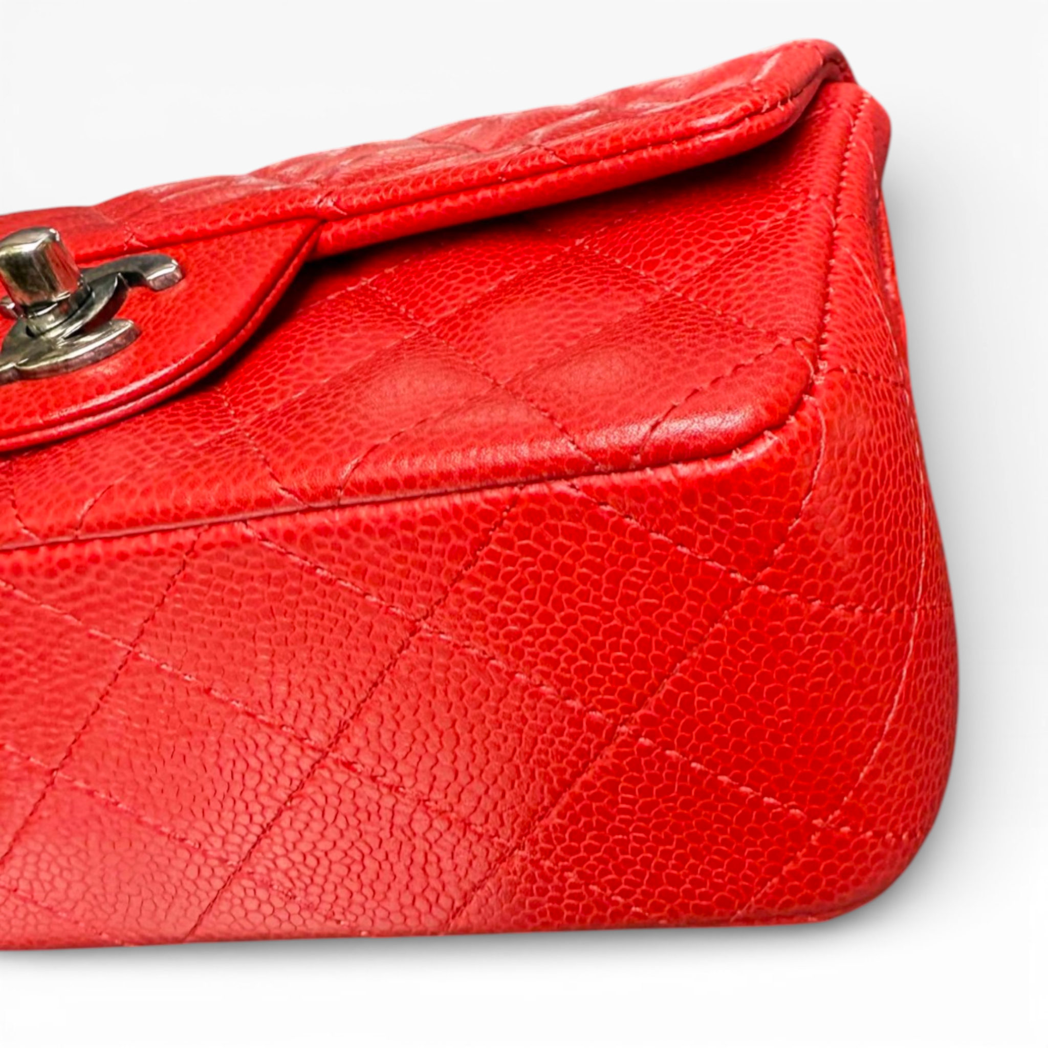 Chanel Classic Mini 8" - Red Caviar (RHW)