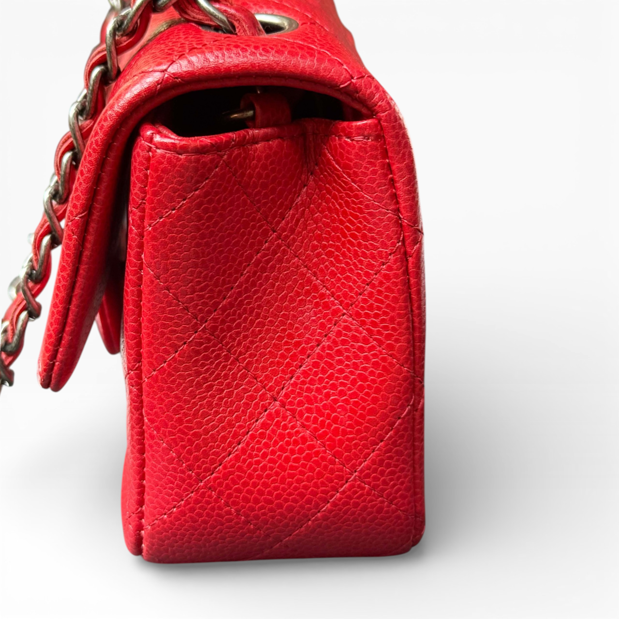Chanel Classic Mini 8" - Red Caviar (RHW)