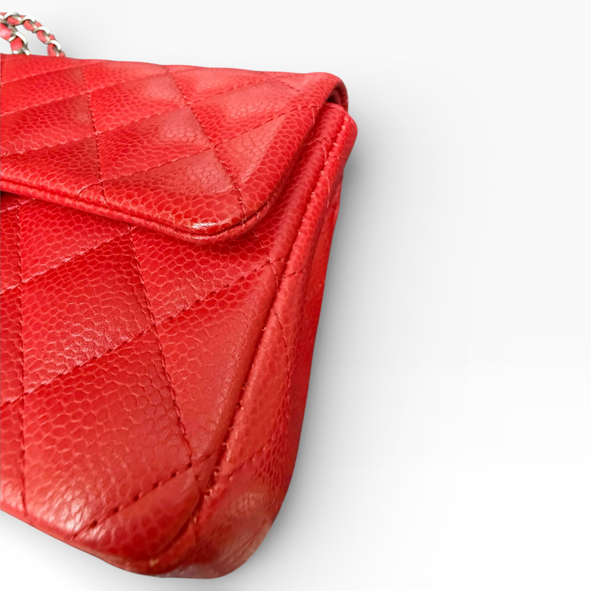 Chanel Classic Mini 8" - Red Caviar (RHW)