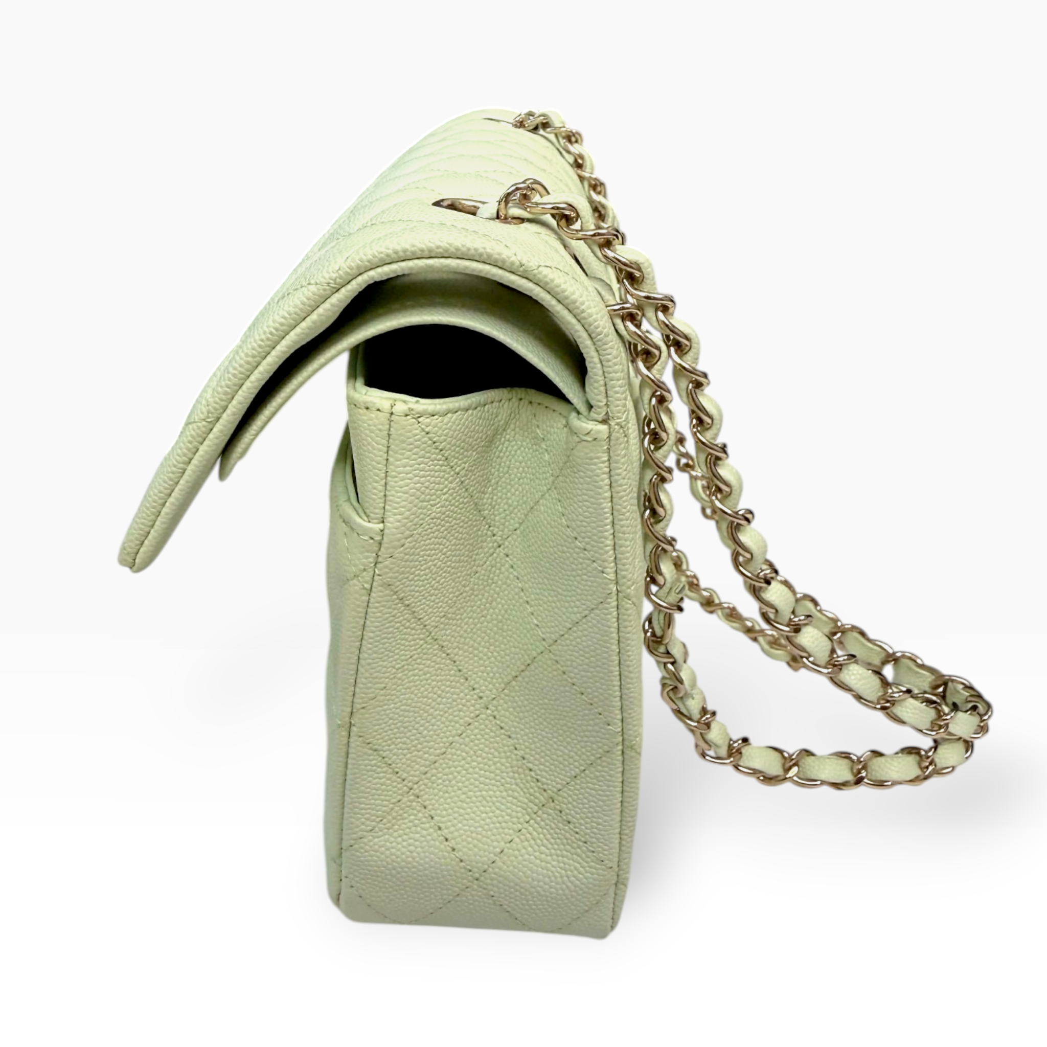 **Rare** New Chanel Classic 10” - Pistachio Champagne Gold Hardware (Microchip)