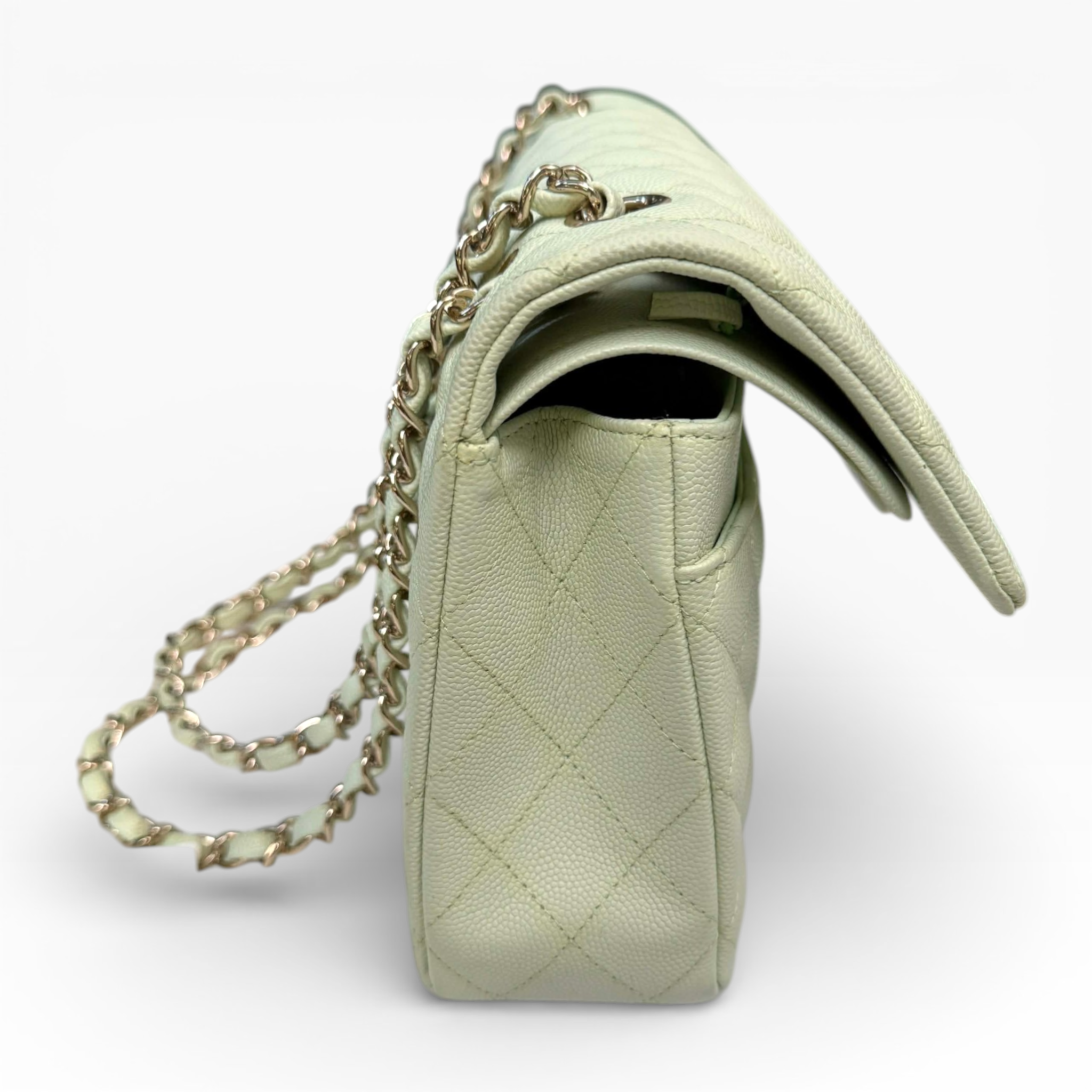 **Rare** New Chanel Classic 10” - Pistachio Champagne Gold Hardware (Microchip)