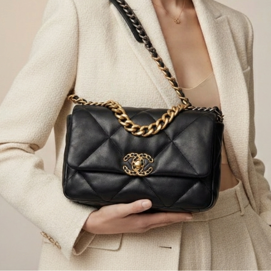 Chanel 19 Black Small Flap Bag