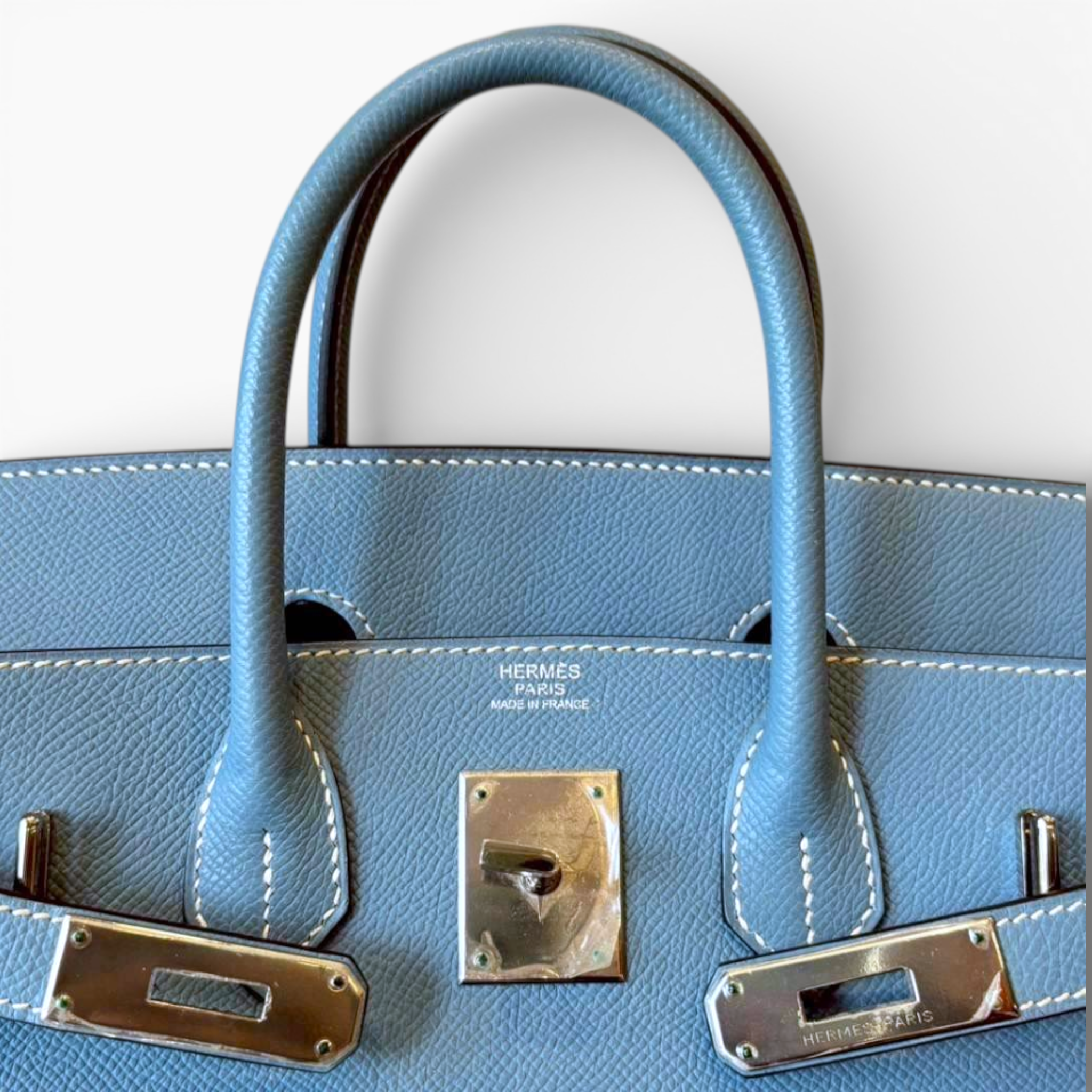 **Exclusive Find** Hermès Birkin HAC 28 - Blue Jean Epsom Leather with Palladium Hardware (PHW)
