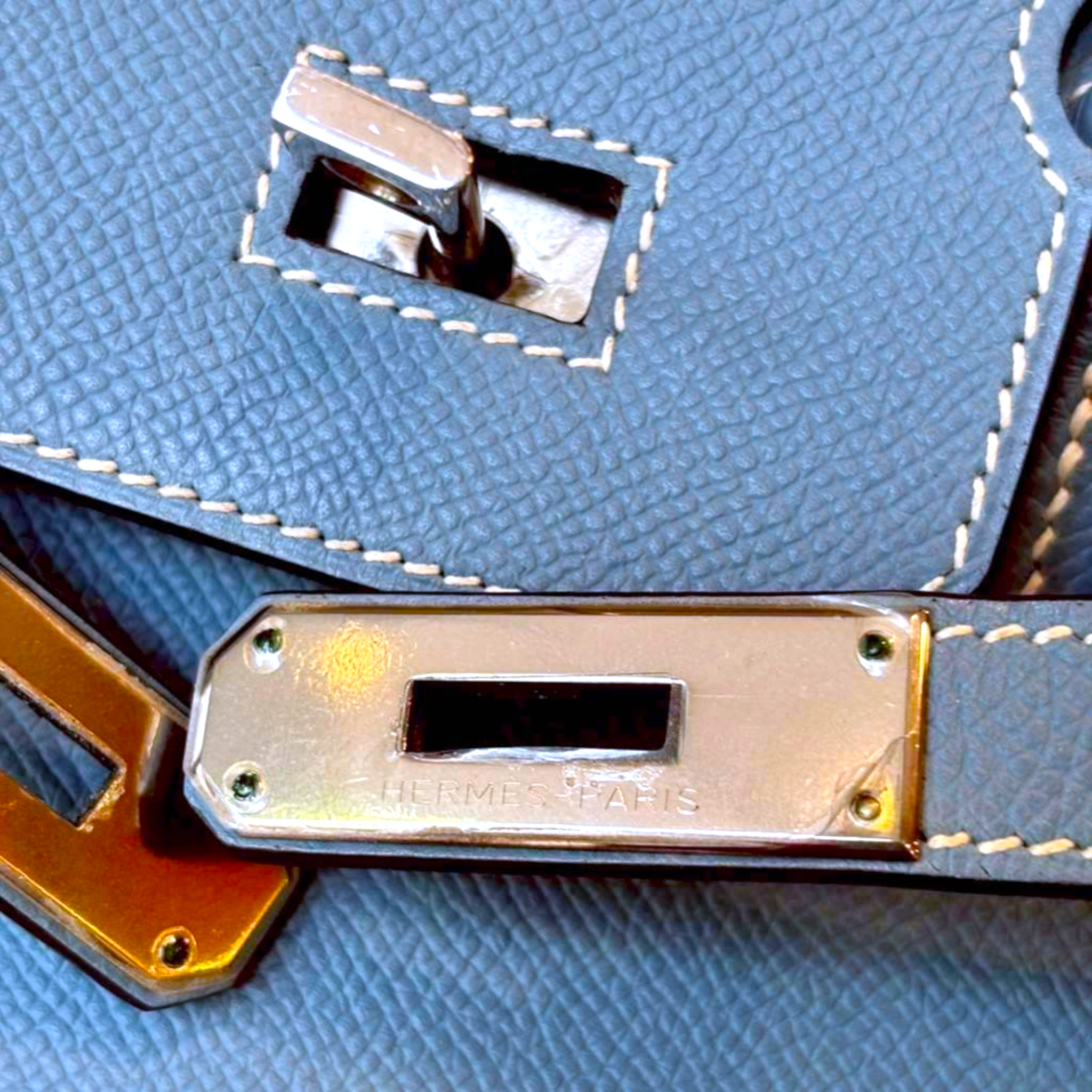 **Exclusive Find** Hermès Birkin HAC 28 - Blue Jean Epsom Leather with Palladium Hardware (PHW)