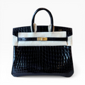 Birkin 25 - Noir/ Black Shinny Croc Niloticus (GHW)