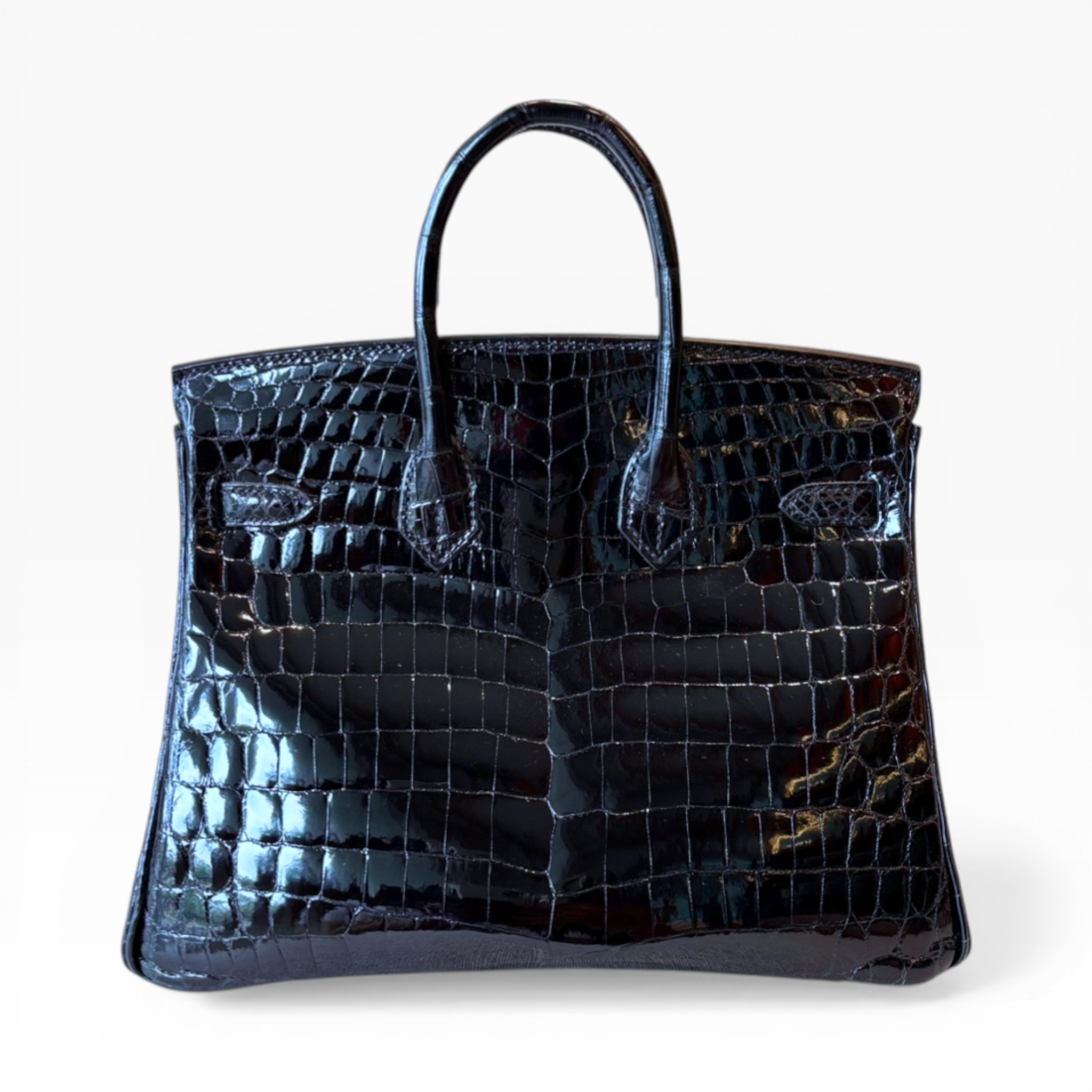 Birkin 25 - Noir/ Black Shinny Croc Niloticus (GHW)