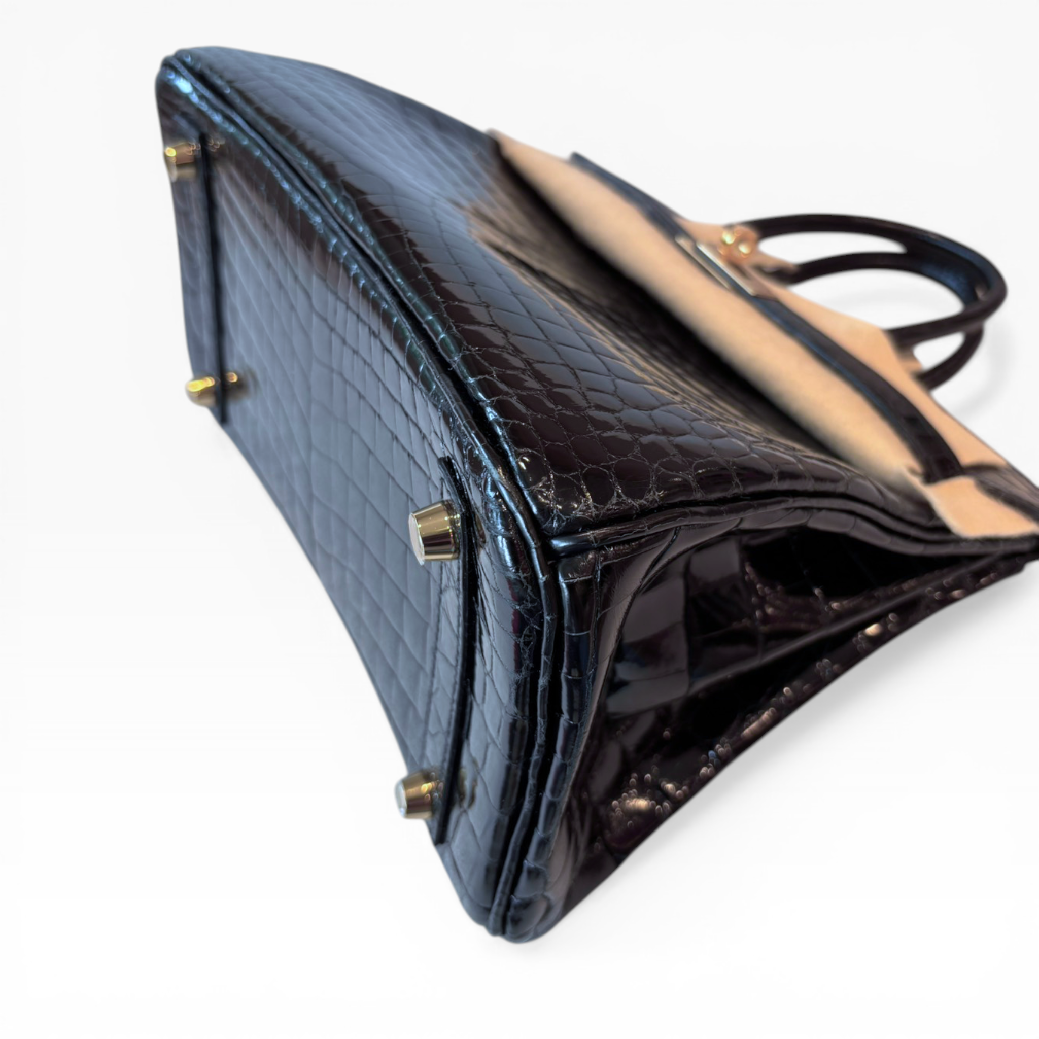 Birkin 25 - Noir/ Black Shinny Croc Niloticus (GHW)
