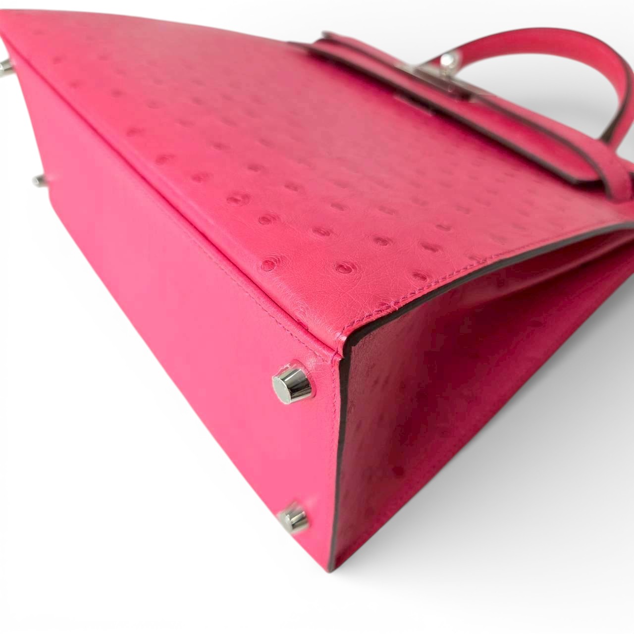 **Limited & Rare** Hermés Kelly 28 - Ostrich Leather Rose Tyrien [PINK] Stamp C. (PHW)