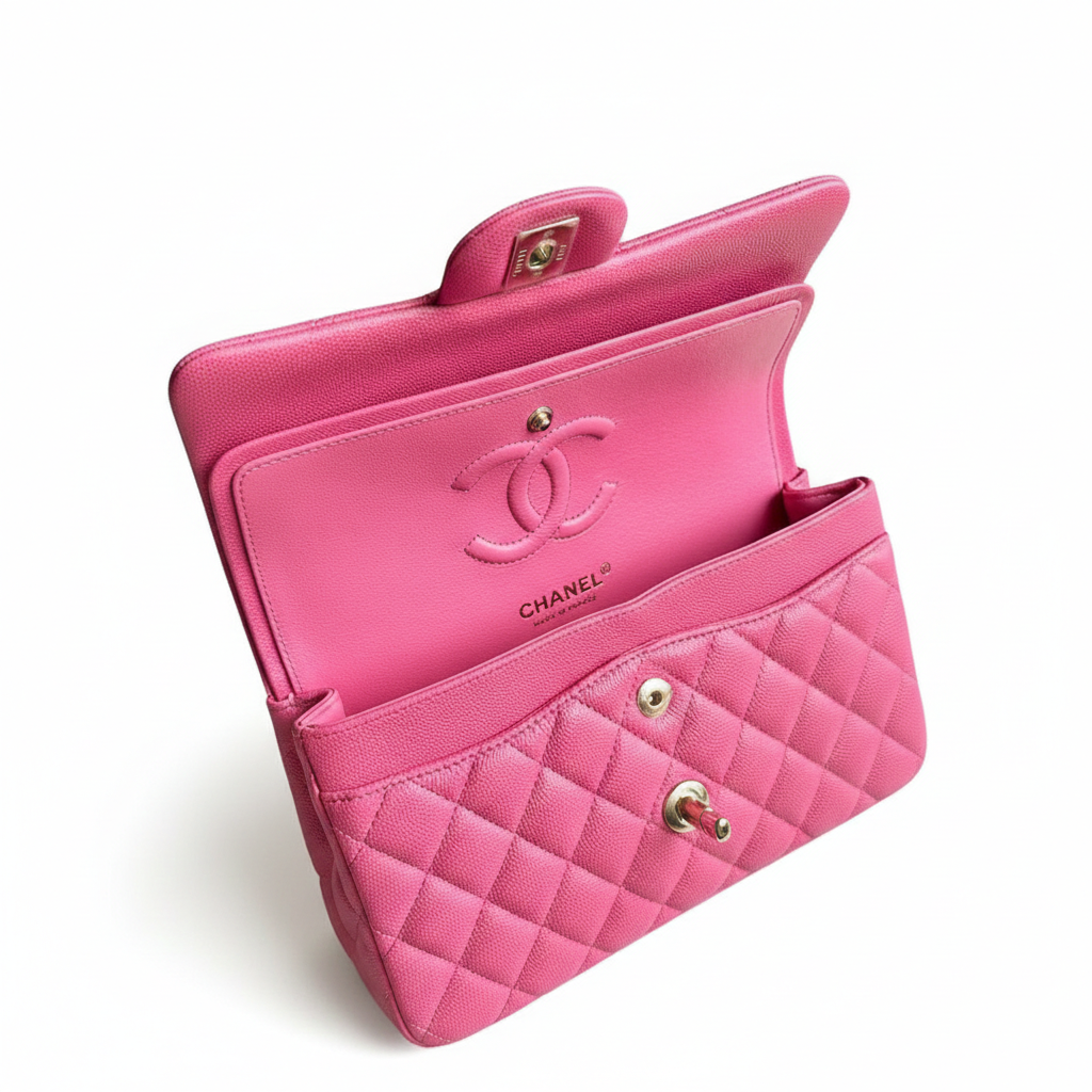 Chanel Classic Double Flap Bag Pink (GHW)