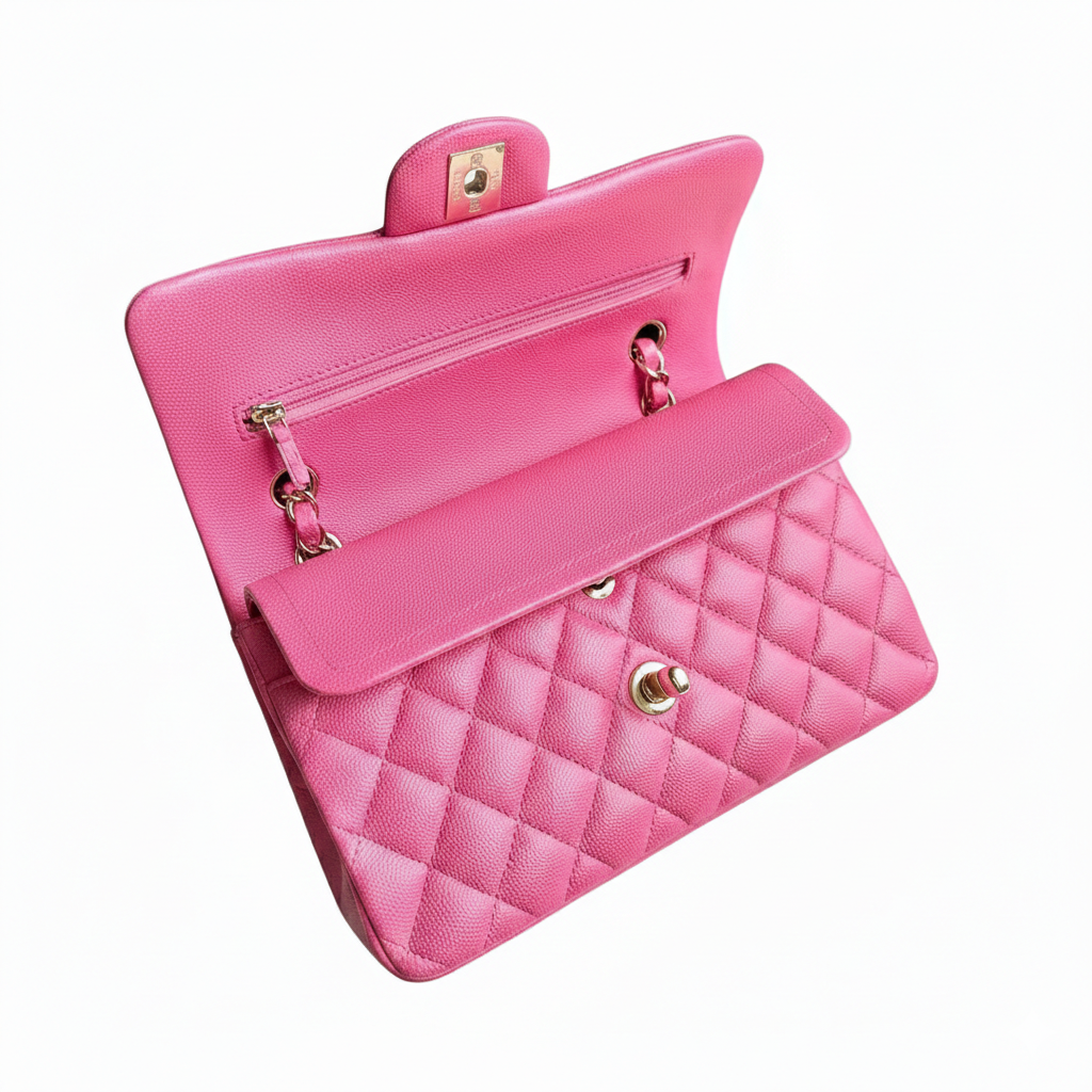 Chanel Classic Double Flap Bag Pink (GHW)