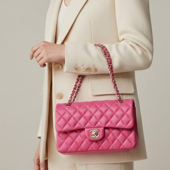 Chanel Classic Double Flap Bag Pink (GHW)
