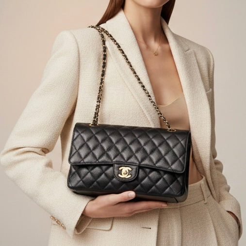 Chanel Classic Meduim Double Flap Bag GHW