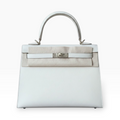 **Brand New** Hermès Sellier Kelly 25 - Ivory Craie Epsom Leather, Permabrass (Champagne Gold)