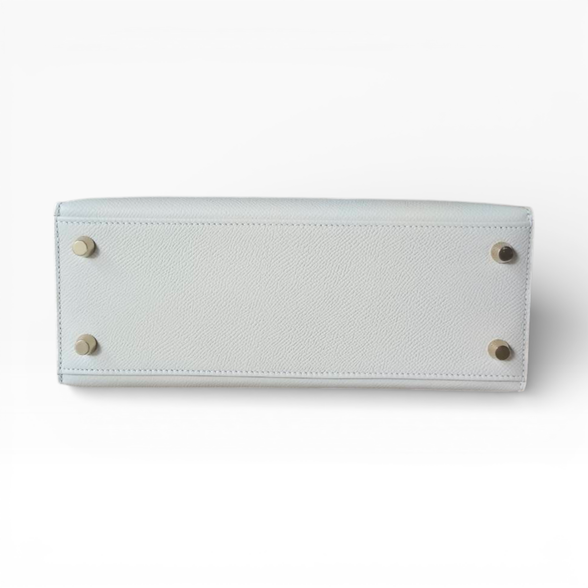 **Brand New** Hermès Sellier Kelly 25 - Ivory Craie Epsom Leather, Permabrass (Champagne Gold)