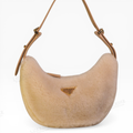 *Rare* Prada - Arqué Shearling Beige Cream Shoulder Bag (GHW)