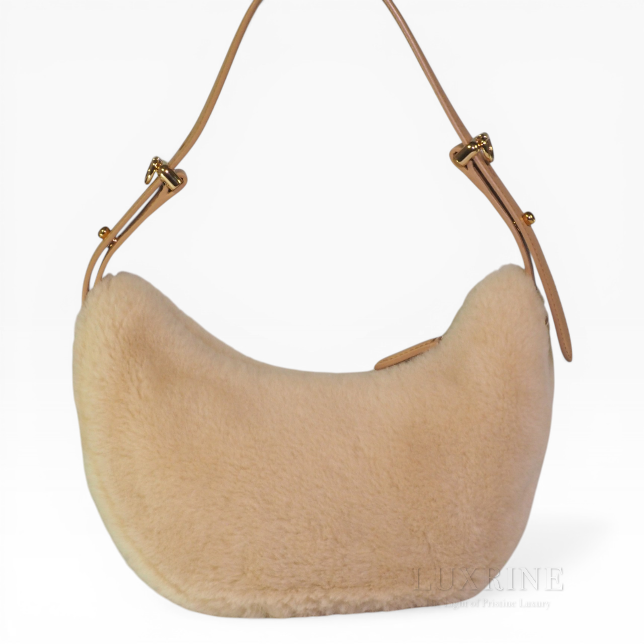 *Rare* Prada - Arqué Shearling Beige Cream Shoulder Bag (GHW)