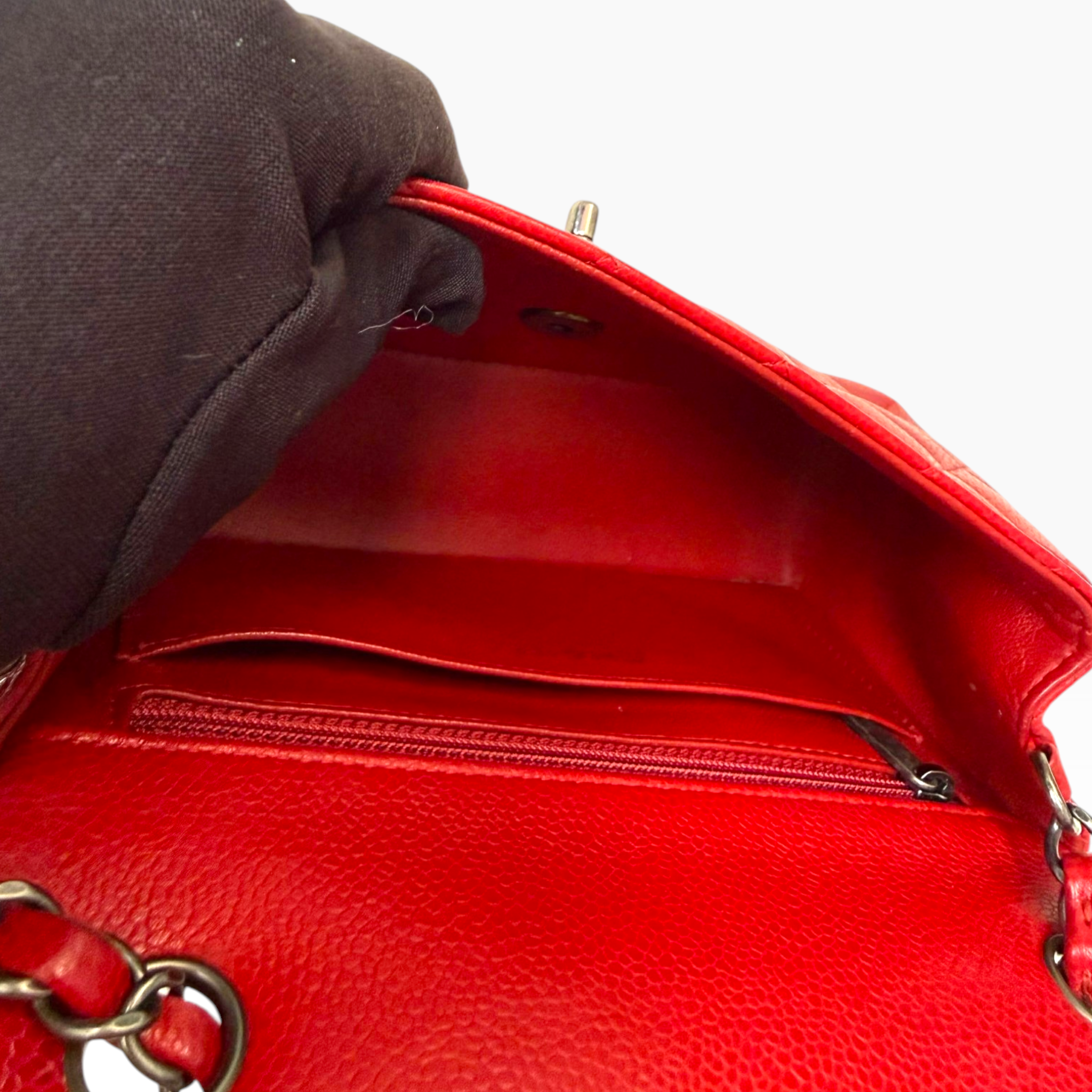 Chanel Classic Mini 8" - Red Caviar (RHW)