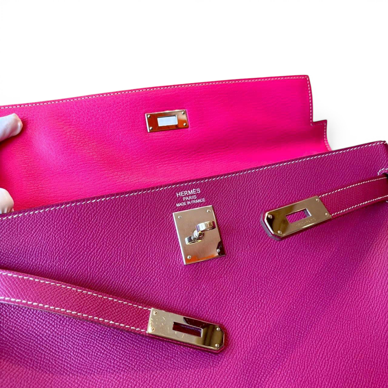 Hermès – Kelly 35 Candy Tosca / Rose Tyrien Epsom st.P (PHW)