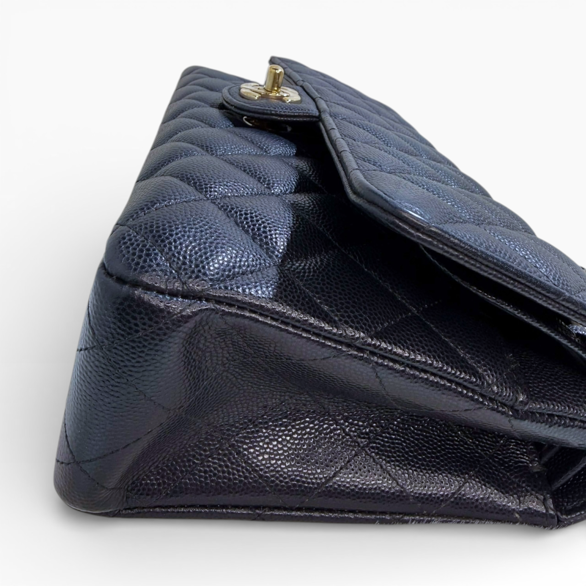 **Ultra Rare** Chanel classic Meduim Midnight Blue (GHW) | Glitter Caviar