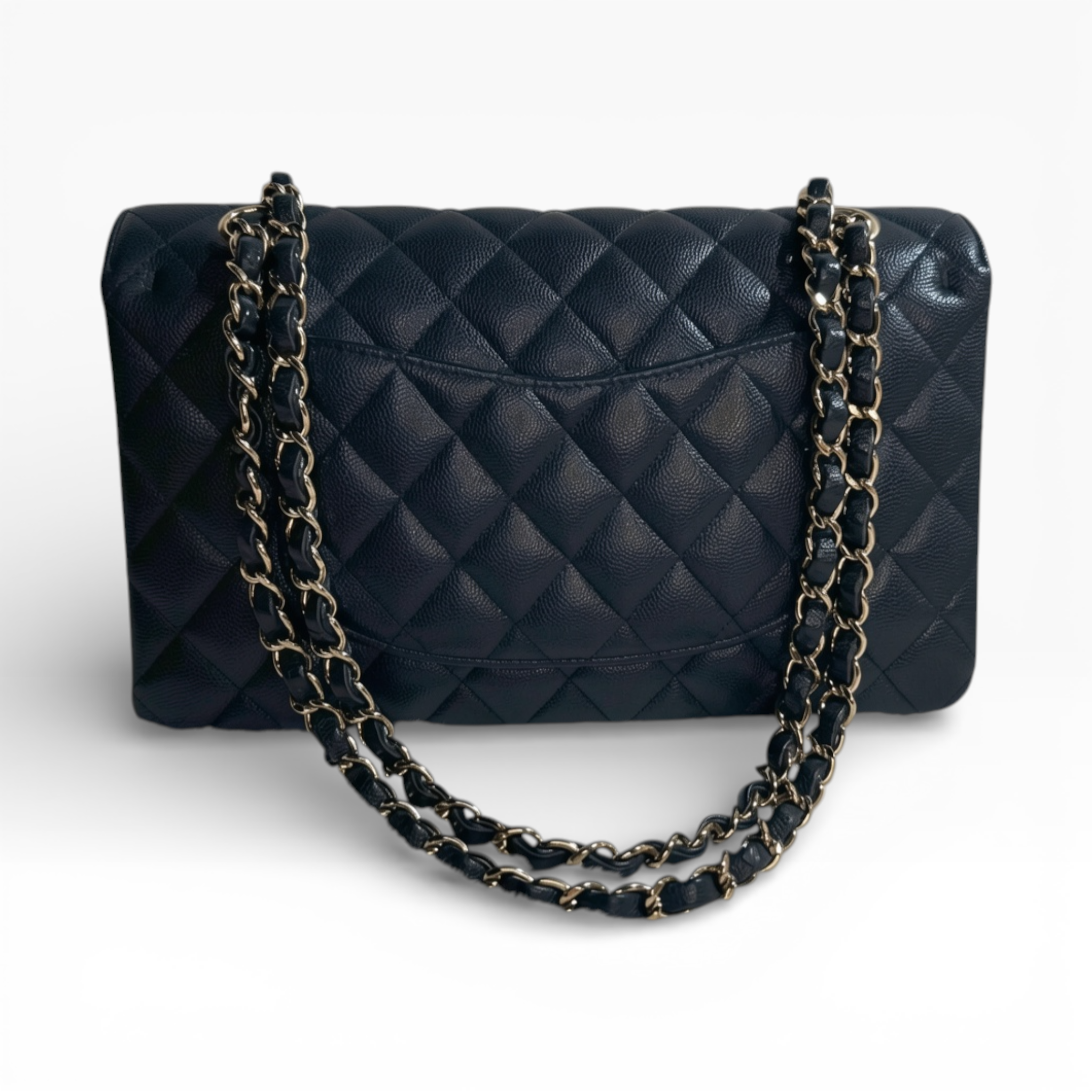 **Ultra Rare** Chanel classic Meduim Midnight Blue (GHW) | Glitter Caviar