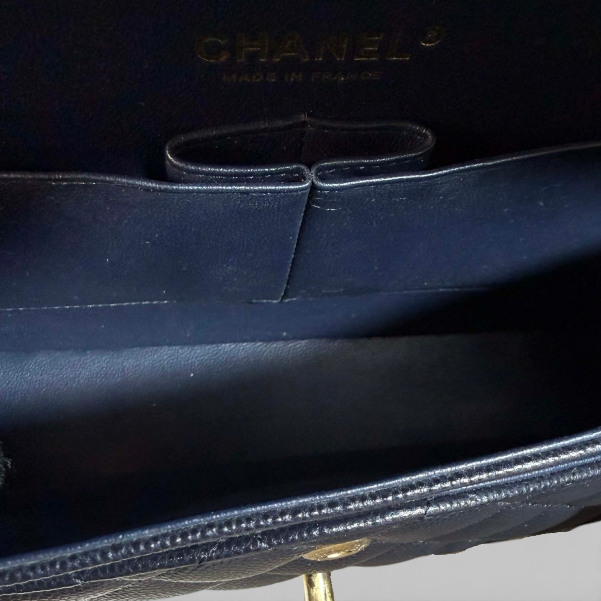 **Ultra Rare** Chanel classic Meduim Midnight Blue (GHW) | Glitter Caviar